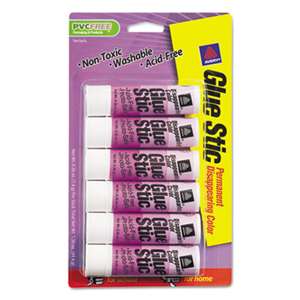 AVERY-DENNISON Permanent Glue Stics, Purple Application, .26 oz, 6/Pack