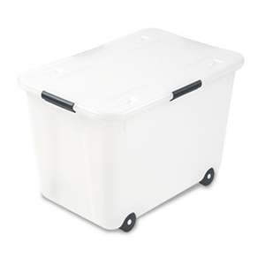 ADVANTUS CORPORATION Rolling Storage Box, Letter/Legal, 15-Gallon Size, Clear