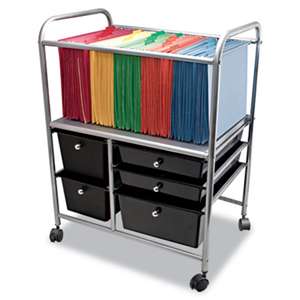 ADVANTUS CORPORATION Letter/Legal File Cart w/Five Storage Drawers, 21-5/8 x 15-1/4 x 28-5/8, Black