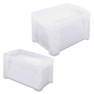 ADVANTUS CORPORATION Super Stacker Storage Boxes, Hold 400 3 x 5 Cards, Plastic, Clear