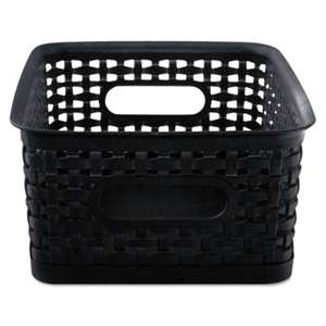 ADVANTUS CORPORATION Weave Bins, 9 7/8 x 7 3/8 x 4, Plastic, Black, 3 Bins