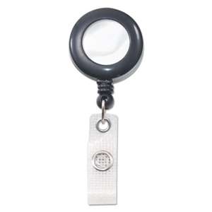 ADVANTUS CORPORATION Deluxe Retractable ID Reel with Badge Holder, 24" Extension, Black, 12/Box