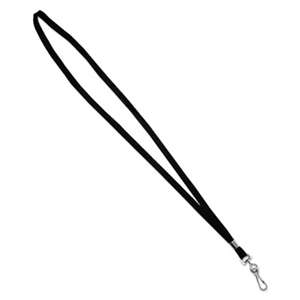 ADVANTUS CORPORATION Deluxe Lanyards, J-Hook Style, 36" Long, Black, 24/Box