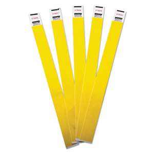 ADVANTUS CORPORATION Crowd Management Wristbands, Sequentially Numbered, 10 x 3/4, Yellow, 100/Pack