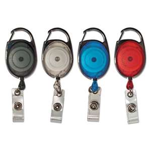 ADVANTUS CORPORATION Carabiner-Style Retractable ID Card Reel, 30" Extension, Assorted, 20/Pack