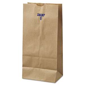GENERAL SUPPLY #8 Paper Grocery Bag, 35lb Kraft, Standard 6 1/8 x 4 1/6 x 12 7/16, 500 bags