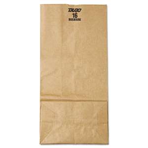 GENERAL SUPPLY #16 Paper Grocery Bag, 57lb Kraft, Extra-Heavy-Duty 7 3/4 x4 13/16 x16, 500 bags