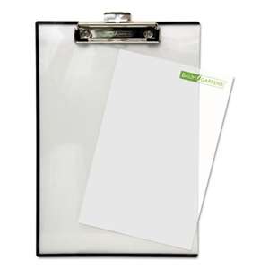 BAUMGARTENS Quick Reference Clipboard, 1/2" Capacity, 8 1/2 x 11, Clear