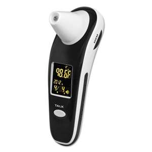 BRIGGS HEALTHCARE DigiScan Forehead & Ear Thermometer, Black/White, Digital/Verbal Readout