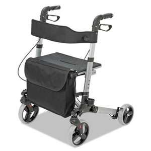 BRIGGS HEALTHCARE Gateway Aluminum Rollator, Titanium, 31"-36"H, 300 lb Capacity