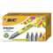 BIC CORP. Brite Liner Grip Highlighter, Chisel Tip, Fluorescent Yellow, Dozen