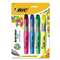 BIC CORP. Brite Liner Grip Highlighter, Chisel Tip, Assorted Colors, 4/Set