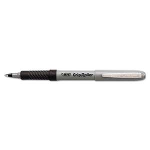 BIC CORP. Grip Stick Roller Ball Pen, Black Ink, .7mm, Fine, Dozen