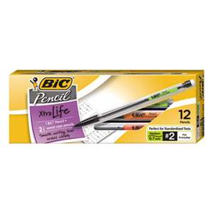 BIC CORP. Xtra-Life Mechanical Pencil, 0.7mm, Clear, Dozen