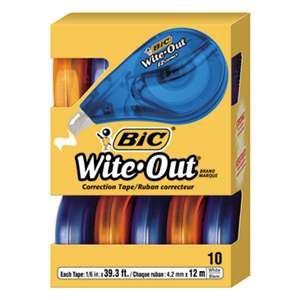 BIC CORP. Wite-Out EZ Correct Correction Tape, Non-Refillable, 1/6" x 472", 10/Box