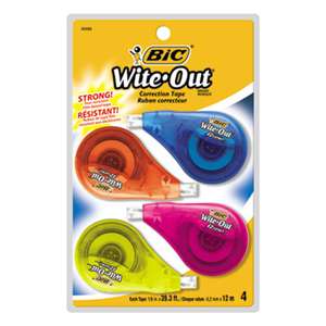 BIC CORP. Wite-Out EZ Correct Correction Tape, Non-Refillable, 1/6" x 400", 4/Pack