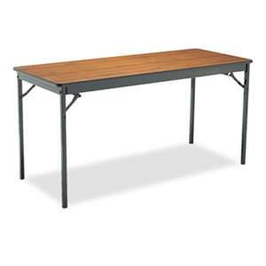 BARRICKS MANUFACTURING CO Special Size Folding Table, Rectangular, 60w x 24d x 30h, Walnut/Black