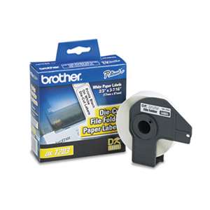 BROTHER INTL. CORP. Die-Cut File Folder Labels, 0.66" x 3-2/5", White, 300/Roll