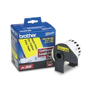 BROTHER INTL. CORP. Continuous Film Label Tape, 2-3/7" x 50 ft Roll, Yellow