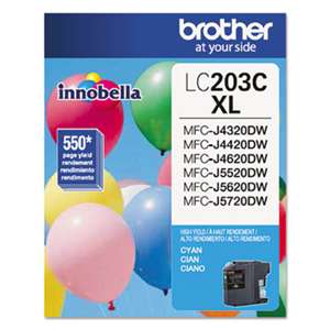 BROTHER INTL. CORP. LC203C Innobella High-Yield Ink, Cyan