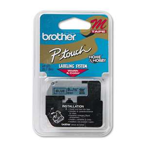 Brother P-Touch M521 M Series Tape Cartridge for P-Touch Labelers, 3/8w, Black on Blue