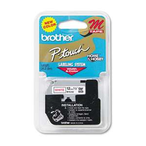 Brother P-Touch MK232 M Series Tape Cartridge for P-Touch Labelers, 1/2w, Red on White