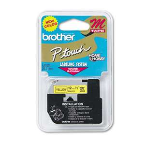 Brother P-Touch MK631 M Series Tape Cartridge for P-Touch Labelers, 1/2w, Black on Yellow