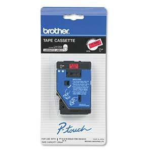 Brother P-Touch TC5001 TC Tape Cartridge for P-Touch Labelers, 1/2w, Black on Red