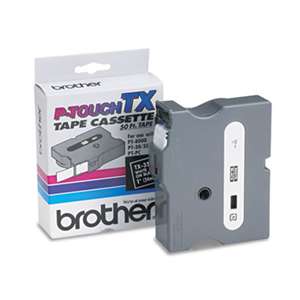 Brother P-Touch TX3551 TX Tape Cartridge for PT-8000, PT-PC, PT-30/35, 1w, White on Black