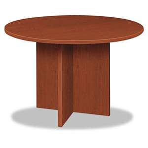 BASYX BL Laminate Series Round Conference Table, 48 dia. X 29 1/2h, Medium Cherry