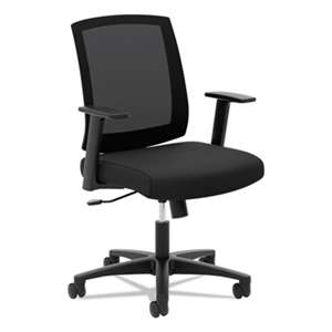 BASYX VL511 Mesh Mid-Back Task Chair with Arms, Black