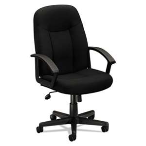 BASYX VL601 Series Executive High-Back Swivel/Tilt Chair, Black Fabric & Frame