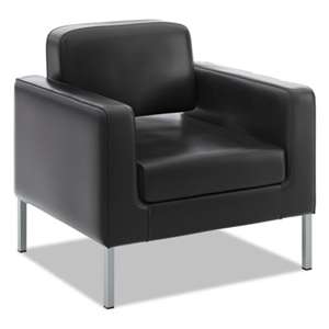 BASYX VL887 Lounge Seating Series Club Chair, Black Leather
