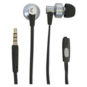 CASELOGIC 400 Series Earbuds, 4 ft Cord, Black/Silver