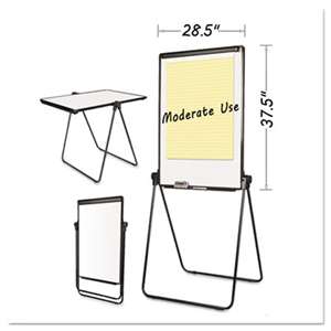 BI-SILQUE VISUAL COMMUNICATION PRODUCTS INC Folds-to-a-Table Melamine Easel, 28 1/2 x 37 1/2, White, Steel/Laminate