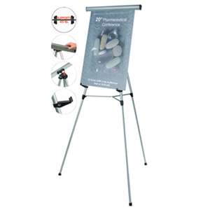 BI-SILQUE VISUAL COMMUNICATION PRODUCTS INC Telescoping Tripod Display Easel, Adjusts 35" to 64" High, Metal, Silver