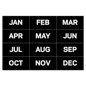 BI-SILQUE VISUAL COMMUNICATION PRODUCTS INC Calendar Magnetic Tape, Months Of The Year, Black/White, 2" x 1"
