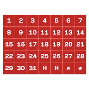 BI-SILQUE VISUAL COMMUNICATION PRODUCTS INC Calendar Magnetic Tape, Calendar Dates, Red/White, 1" x 1"