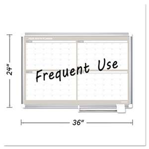 BI-SILQUE VISUAL COMMUNICATION PRODUCTS INC 4 Month Planner, 36x24, Aluminum Frame