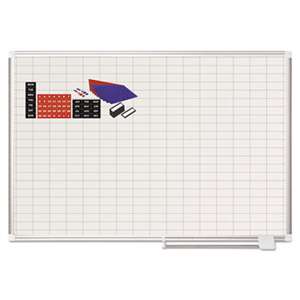 BI-SILQUE VISUAL COMMUNICATION PRODUCTS INC Grid Planning Board w/ Accessories, 1x2" Grid, 48x36, White/Silver