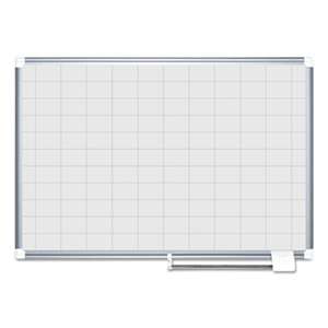 BI-SILQUE VISUAL COMMUNICATION PRODUCTS INC Grid Planning Board, 48x36, 2x3" Grid, White/Silver