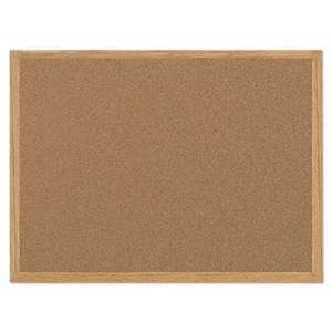 BI-SILQUE VISUAL COMMUNICATION PRODUCTS INC Value Cork Bulletin Board with Oak Frame, 24 x 36, Natural