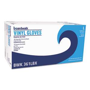 BOARDWALK Exam Vinyl Gloves, Clear, Large, 3 3/5 mil, 1000/Carton