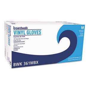 BOARDWALK Exam Vinyl Gloves, Clear, Medium, 3 3/5 mil, 1000/Carton