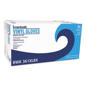 BOARDWALK Exam Vinyl Gloves, Clear, X-Large, 3 3/5 mil, 1000/Carton