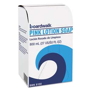 BOARDWALK Mild Cleansing Pink Lotion Soap, Floral-Lavender Scent, Liquid, 800mL Box