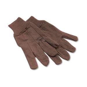 BOARDWALK Jersey Knit Wrist Clute Gloves, One Size Fits Most, Brown, 12 Pairs