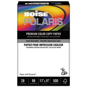 CASCADES POLARIS Premium Color Paper, 98 Bright, 28lb, 11 x 17, White, 500 Sheets