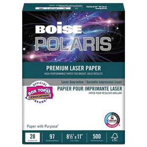 CASCADES POLARIS Premium Laser Paper, 97 Bright, 28lb, 8 1/2 x 11, White, 500 Sheets