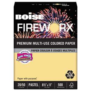 CASCADES FIREWORX Colored Paper, 20lb, 8-1/2 x 11, Boomin' Buff, 500 Sheets/Ream